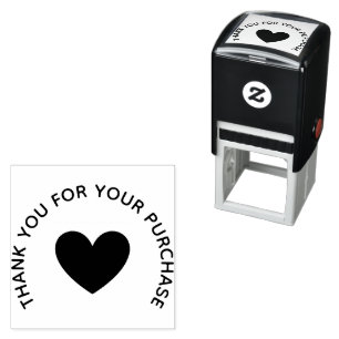 “Thank You” heart Accent Rubber Stamp