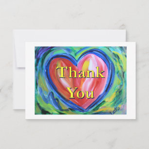 Thank You Heart Art Note Card