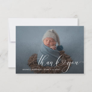 Thank you heart birth announcement card