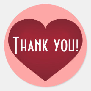 Thank you heart classic round sticker