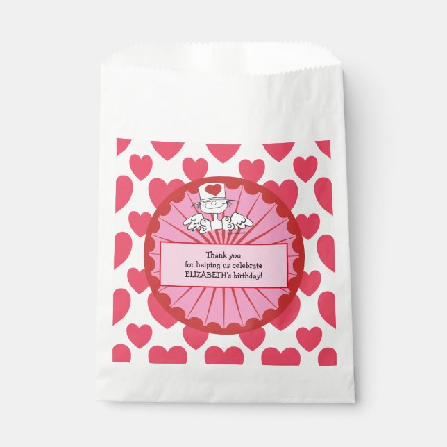 Thank You "Heart Fairy"© Birthday Party Favour Bag (Front)