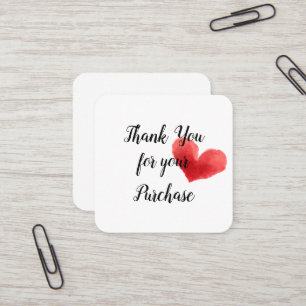 Thank you Heart for your Purchase Card