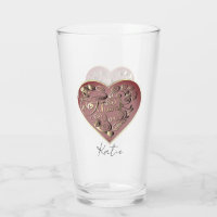 "Thank you" Heart Glass Cup