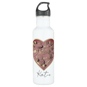 "Thank you" Heart Glass Cup 710 Ml Water Bottle