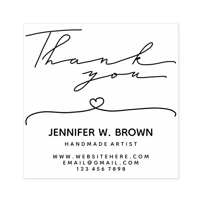 Thank you heart rubber stamp (Imprint)