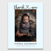 Thank You Heart Script Photo Birth Blue