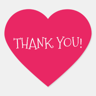 Thank You Heart-Shaped Sticker