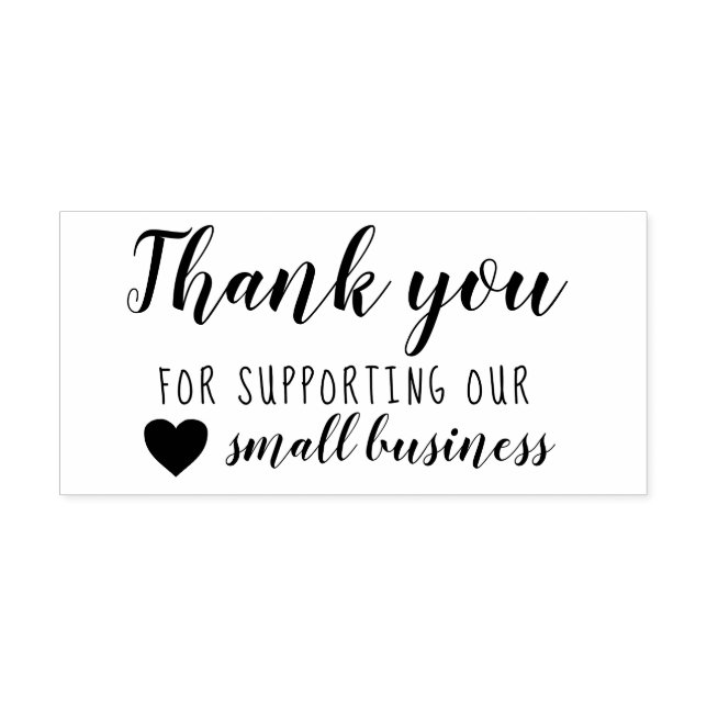 Thank you heart small business Rubber Stamp (Design)