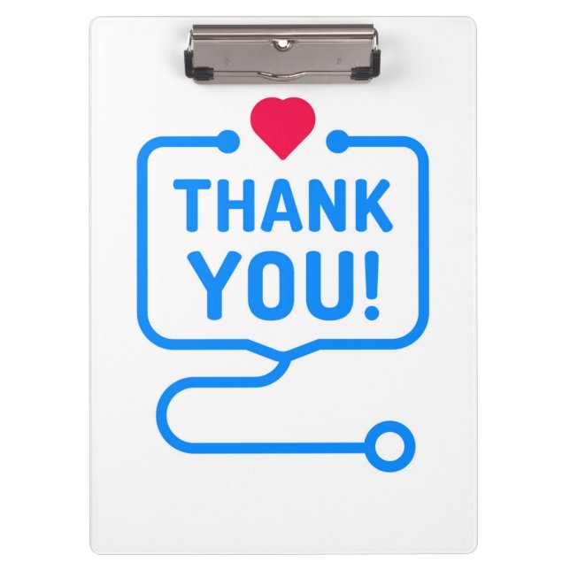Thank You | Heart Stethoscope Clipboard (Front)