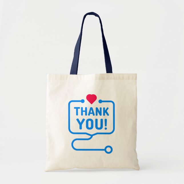 Thank You | Heart Stethoscope Tote Bag (Front)