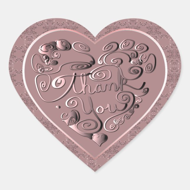 Thank You  Heart Sticker (Front)