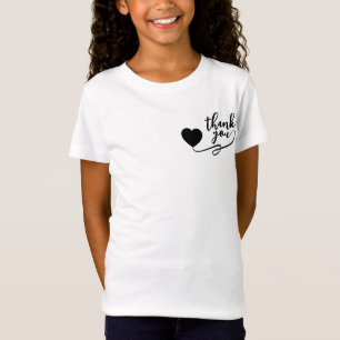 "Thank You Heart T-Shirt Cute Minimalist Kids Te