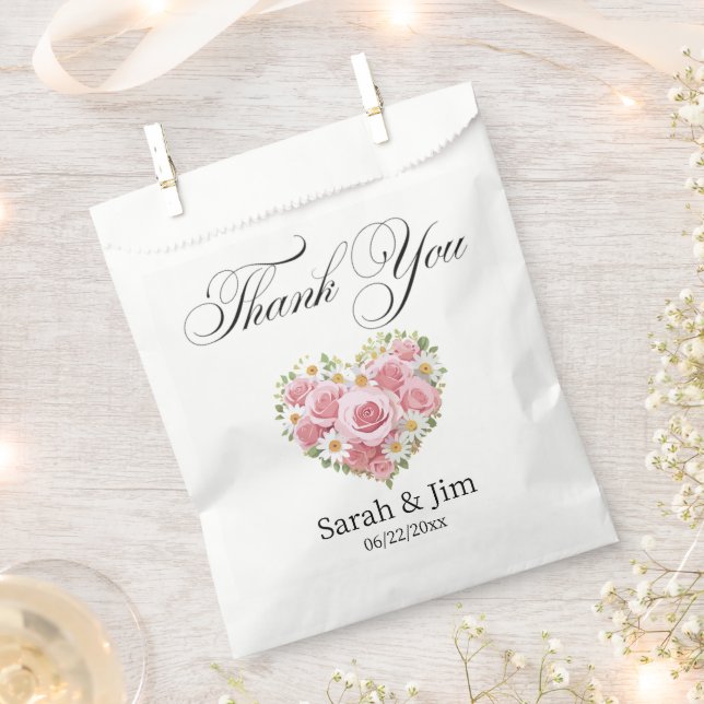 Thank you heart Wedding favour bags (Clipped)