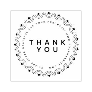 Thank You Hearts Circular Boutique Business Rubber Stamp