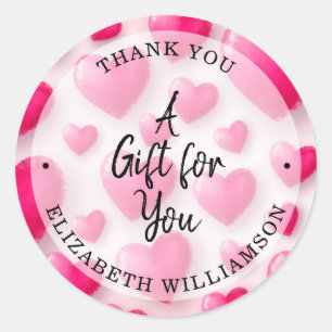 Thank You Hearts Classic Round Sticker