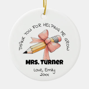 Thank You Helping Me Grow Teacher Appreciation Ceramic Tree Decoration