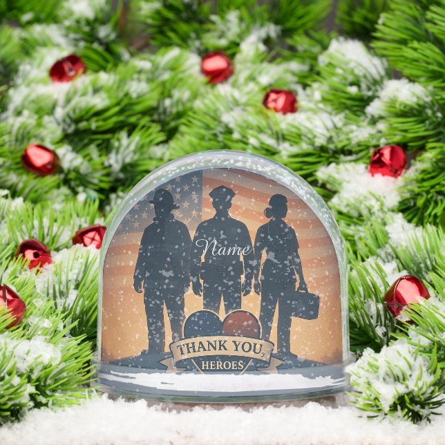 "Thank You, Heroes" First Responder Snow Globe (Christmas)