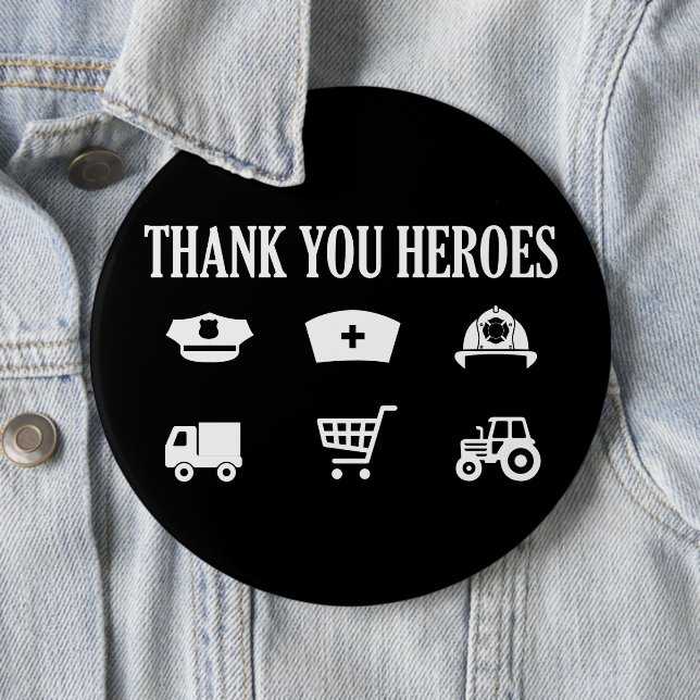 Thank You Heroes | First Responders 6 Cm Round Badge (In Situ)