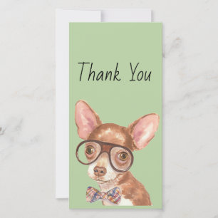 Thank You Hipster Chihuahua Card