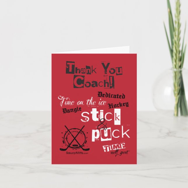 Thank You Hockey Coach! Greeting Card (Front)