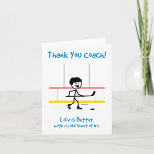 Thank You Hockey Coach Life Is Better Card