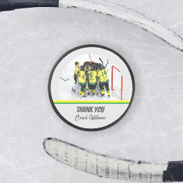 Thank You Hockey Coach Personalised Team Photo Hockey Puck