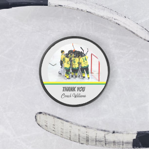 Thank You Hockey Coach Personalised Team Photo Puck