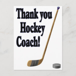thank you hockey coach postcard
