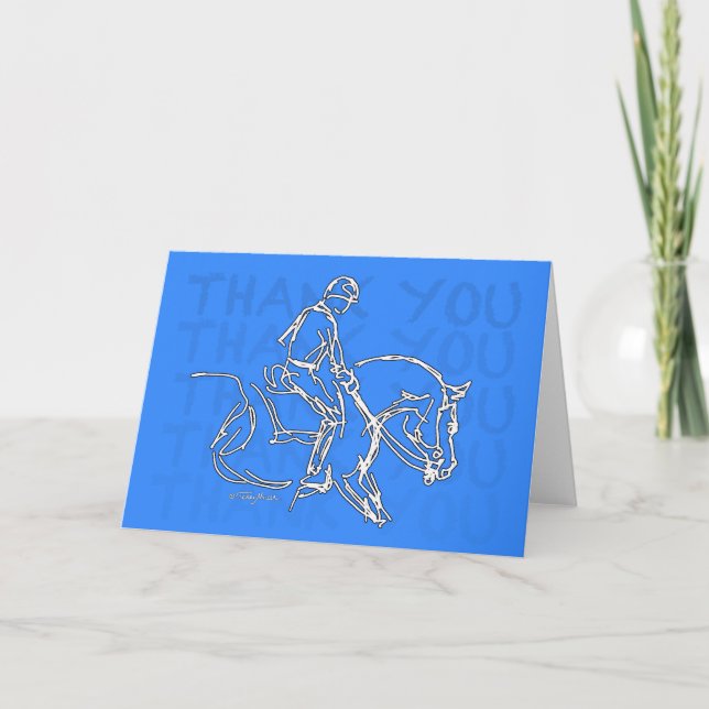 Thank You Horse! Card - Blue (Front)