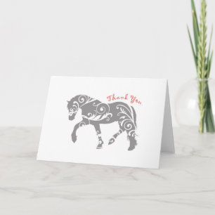 Thank you Horse Swirls Card