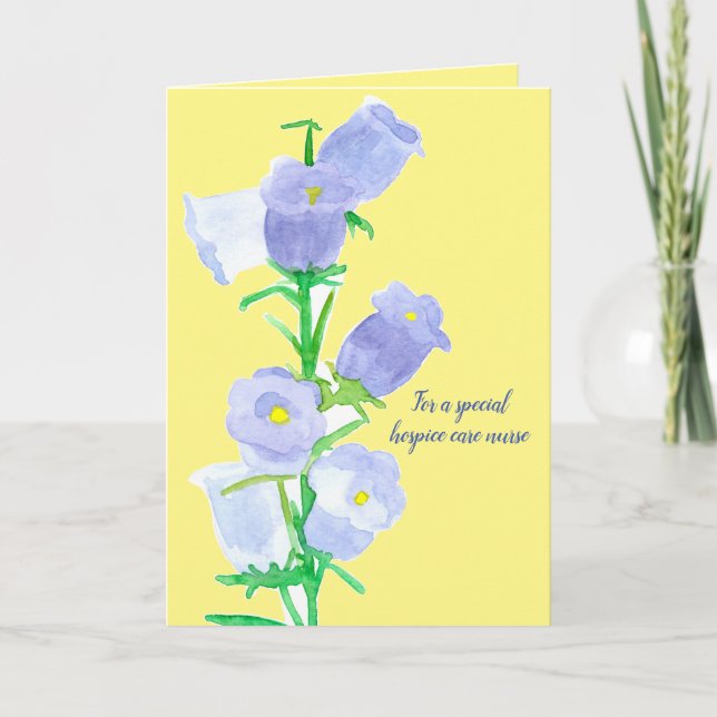 Thank You Hospice Care Giver Canterbury Bells Card (Front)
