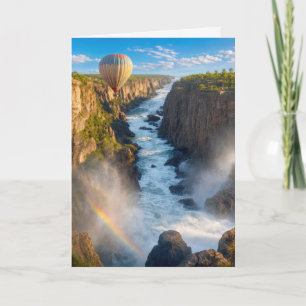 Thank You Hot Air Balloon Hovering Canyon Card