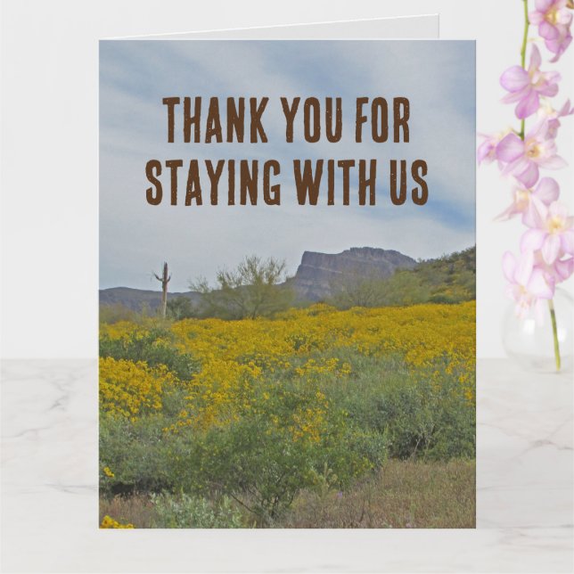 Thank You House Guest Rustic Southwest Cabin Card (Orchid)
