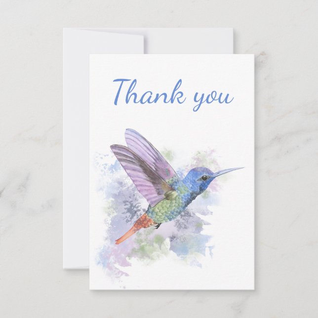 Thank You Hummingbird Garden Bird Nature Art Card (Front)