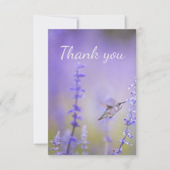  Thank You Hummingbird Lavender Flower Art (Front)