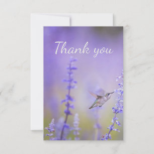 Thank You Hummingbird Lavender Flower Art