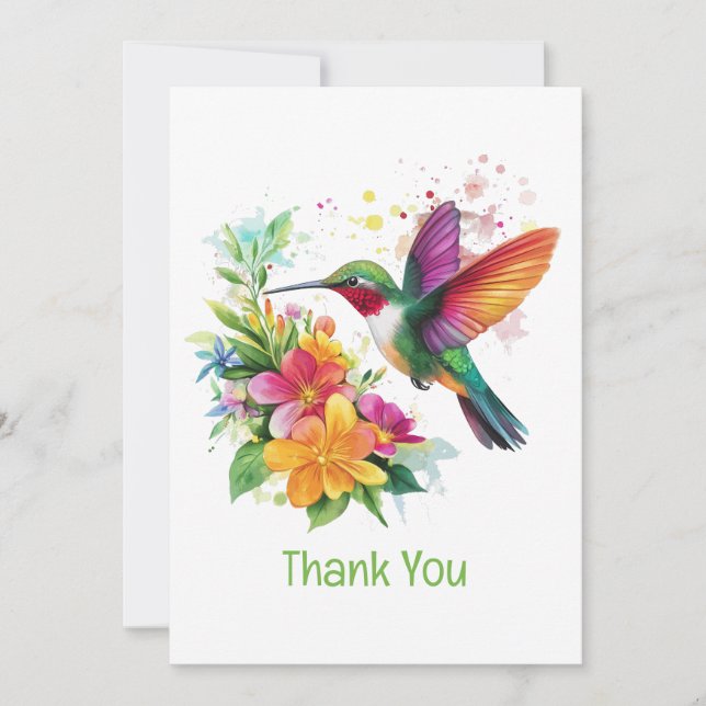 Thank You Hummingbird Tropical Flowers (Front)
