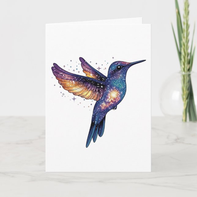 Thank You Hummingbird With Stary Night Card (Front)