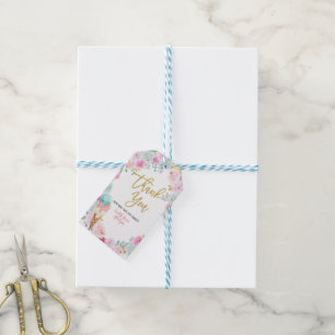 Thank you ice cream flowers baby shower favour tag