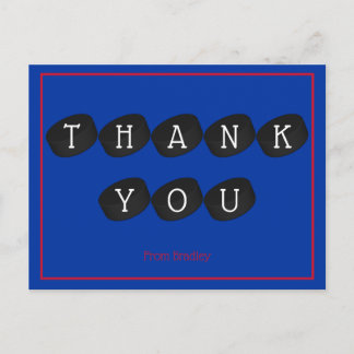 Thank You Ice Hockey Puck Custom Personalised Postcard