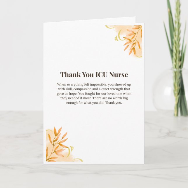 Thank You ICU Nurse Card (Front)