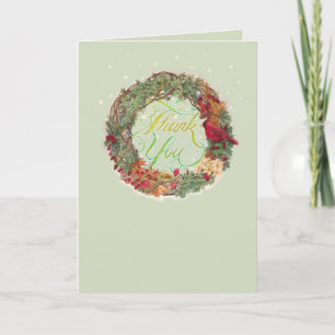 Thank You, illustrated Christmas greeting You Card