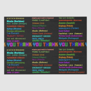 Thank You in 30 Languages Appreciation Tissue Paper