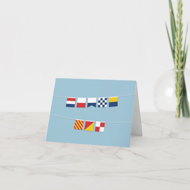 THANK YOU in Colourful Nautical Flags (Front)