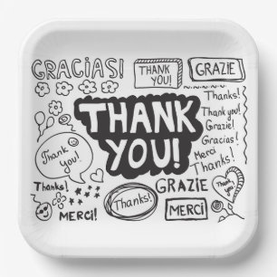 Thank You In Different Languages Paper Plate