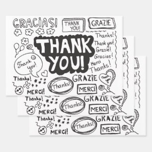 Thank You In Different Languages Wrapping Paper Sheet