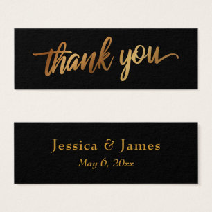 Thank You in Faux Smooth Gold Script Wedding Favou