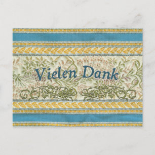 Thank You in German, Vielen Dank Postcard
