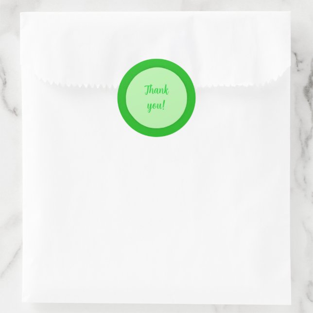 Thank you in Green Circle Stickers (Bag)
