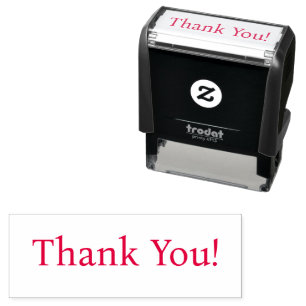 Thank You! in Light Text or Your Message Self-inking Stamp